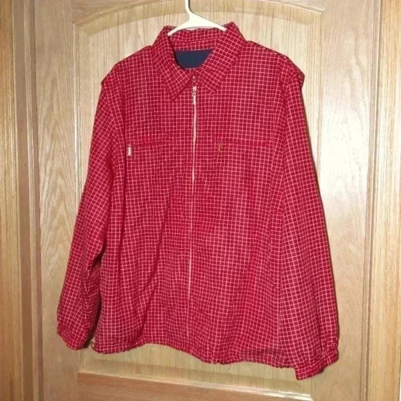 Catalina full zip red with white grid lines size XL - Picture 1 of 4